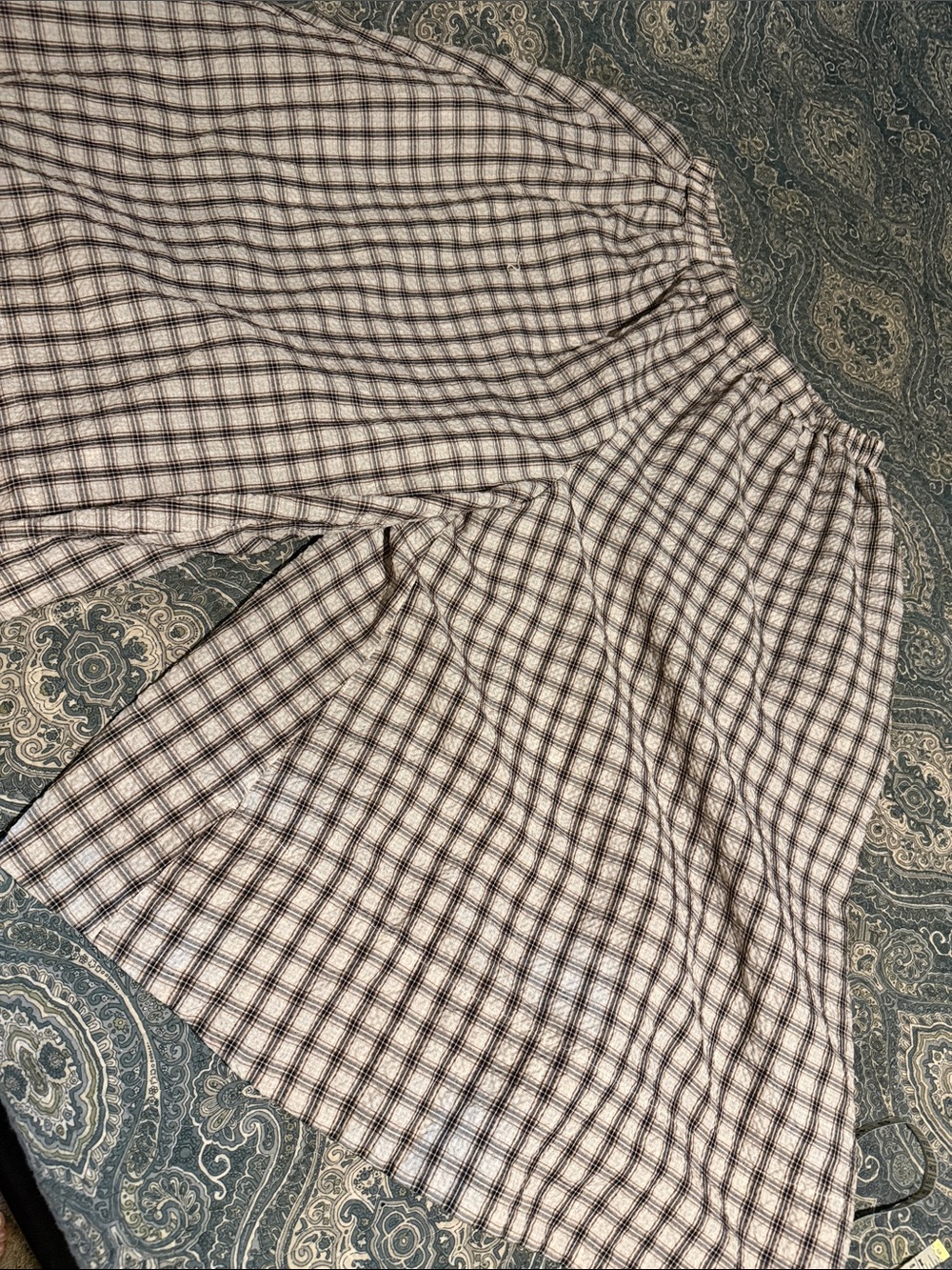 Pants - Gouchos - EASEL of LA - plaid black brown- SZ LG - pant skirt